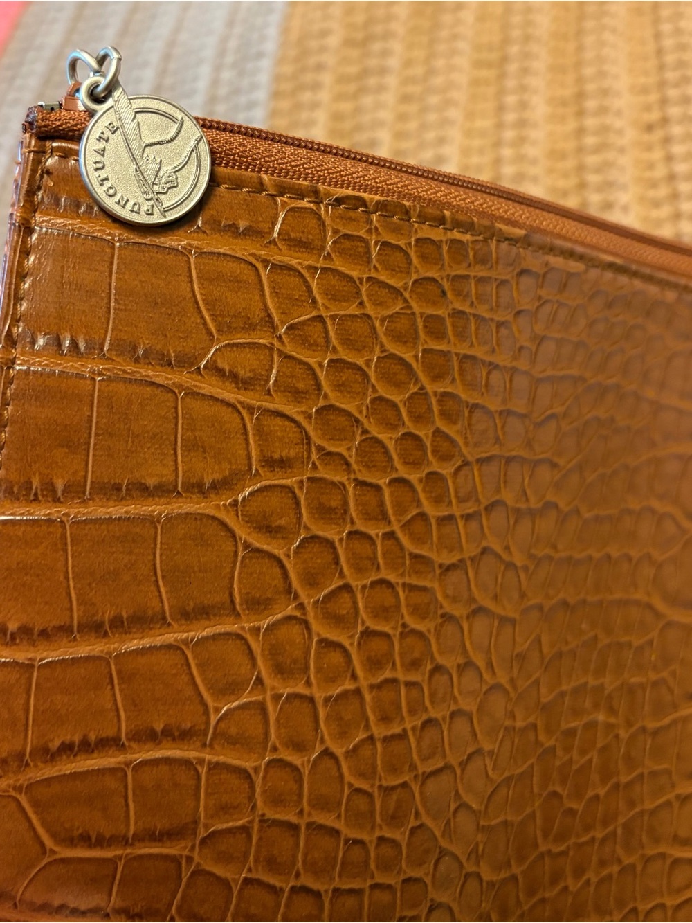 Barnes & Noble Punctuate Brown Faux Crocodile Document Pouch Back to School